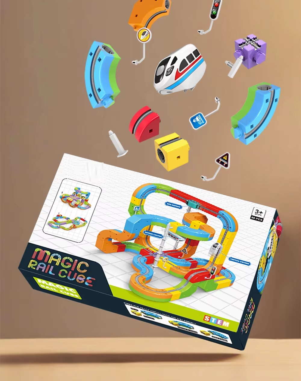 مضمار التحدي السحري (Magic Rail Cube) - مجموعة البناء الهندسية (إصدار 2025)